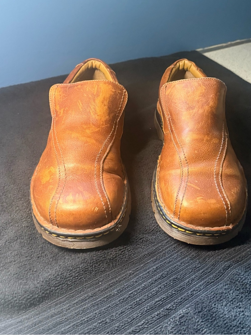 Dr. Martens Brown Leather Slip-On Work Shoes
